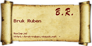 Bruk Ruben névjegykártya